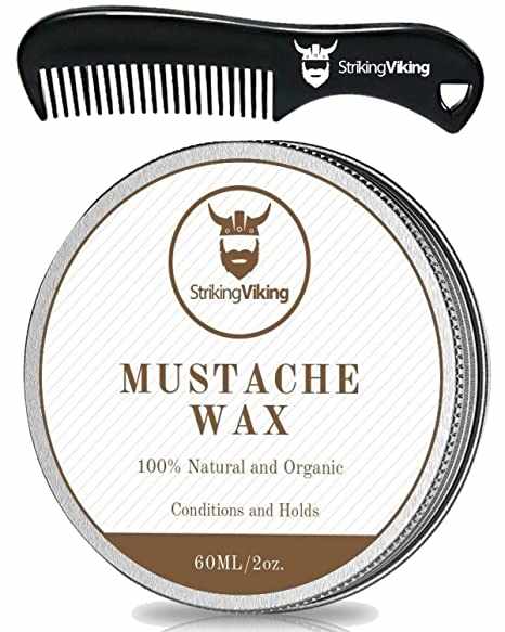 Mustache Wax and Comb Kit with Vanilla Scented Wax and Mini Comb