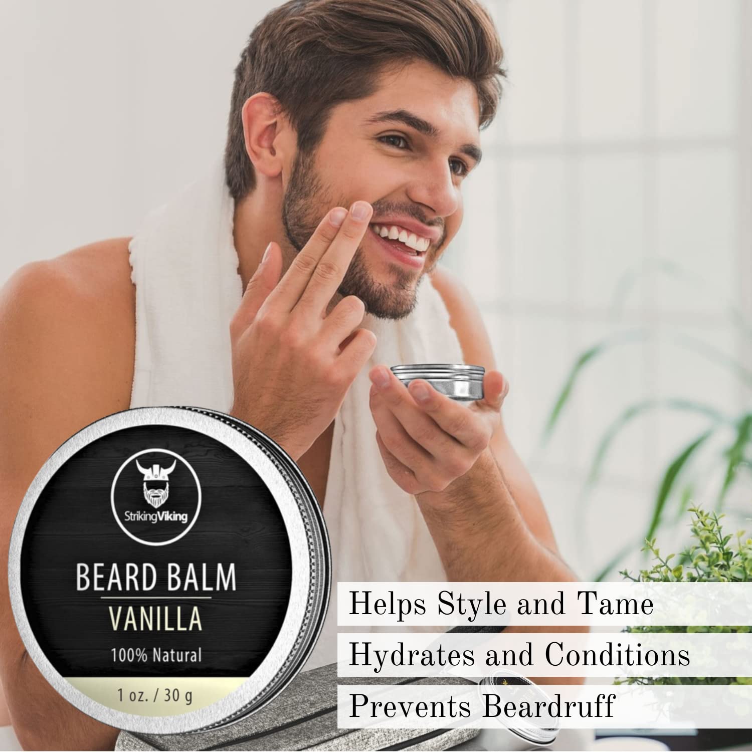Beard Oil and Balm Kit with Vanilla Scent for Hydration and Styling